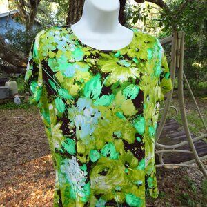Brittany Black Floral Sparkling XL Womens Top